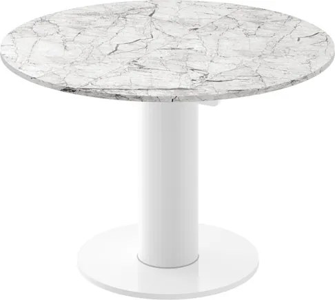 Rozkładany stół jadalniany Solo Lux z blatem w imitacji marmuru połysk