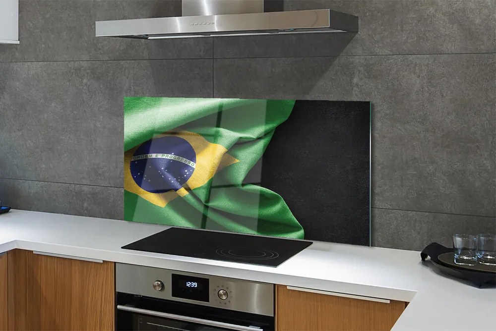 Panel szklany do Kuchni Barwy Narodowe Brazylii