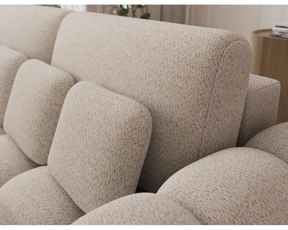 Beżowa rozkładana sofa z materiału bouclé 256 cm Cotonn – ELTAP