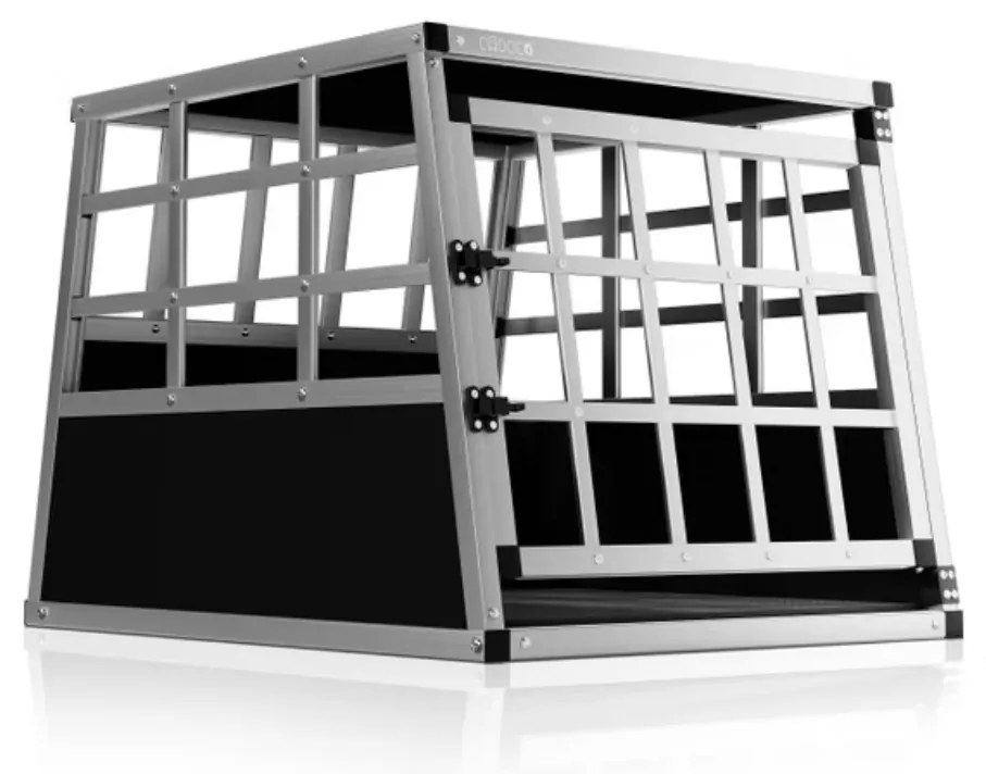 Transporter dla psa BRUNO, 70x54x51cm, srebrna/czarna Cadoca