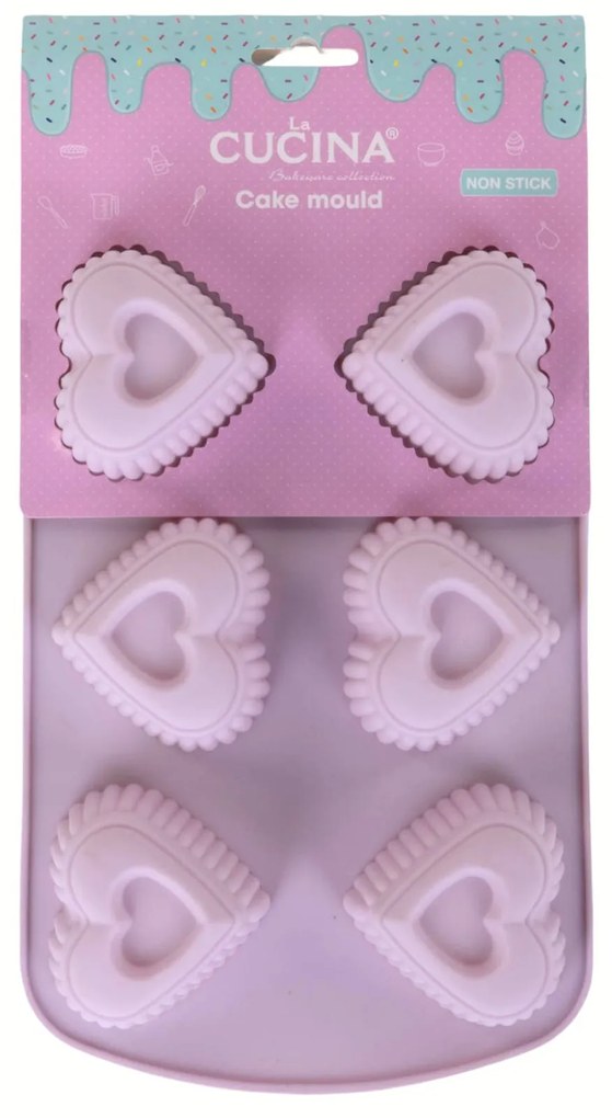 Liliowa silikonowa forma na muffiny, 27 x 17 cm