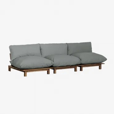 Sofa Modułowa Rozkładana Brina 3-częściowa Z Drewna Akacjowego Gris Antracita - Sklum