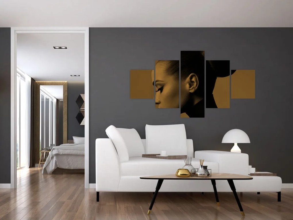 Obraz - Kobieta z profilu (125x70 cm)