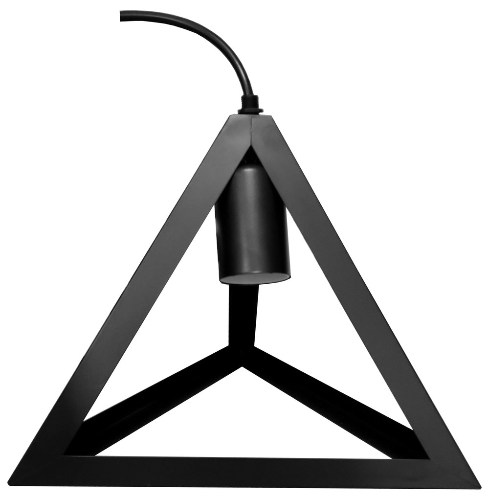 Lampa sufitowa metalowa loft trójkątna wisząca AT2-1SZ-Czarna