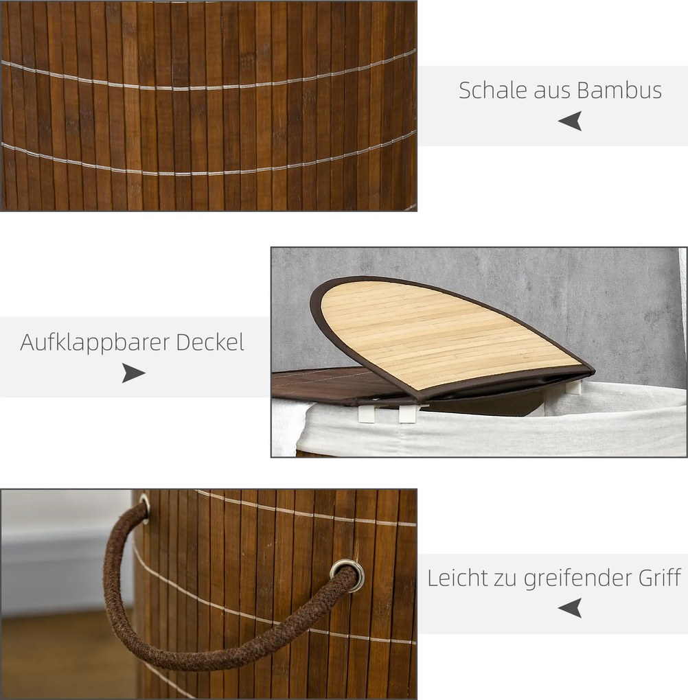 HOMCOM Kosz na pranie z pokrywą