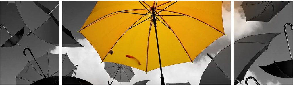 Obraz żółtego parasola (170x50 cm)