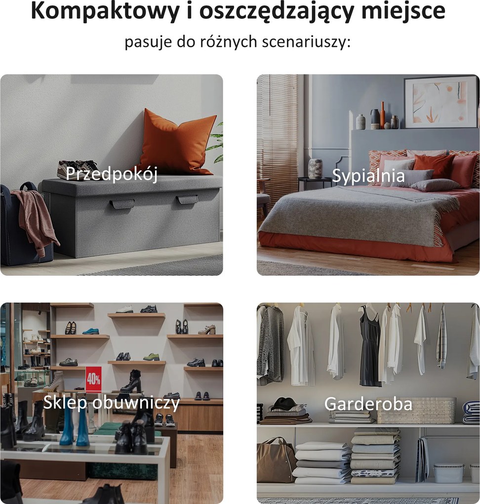 Ławka HOMCOM do sypialni Ławka tapicerowana ławka MDF Pianka szara