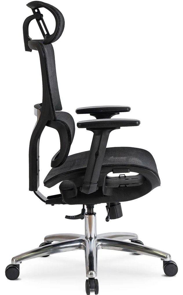 Fotel Biurowy Ergonomiczny Obrotowy ROYAL Czarny Nowoczesny