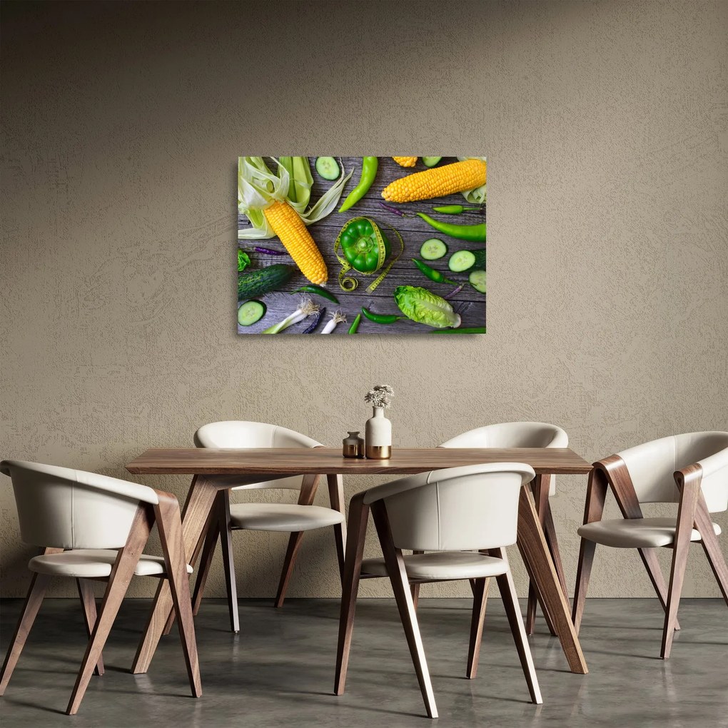 Obraz na szkle - z warzywami (70x50 cm)