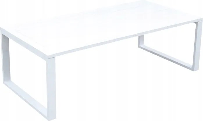 Zestaw mebli ogrodowych biały tarasowy 4 el. aluminiowych sofa, kanapa stół