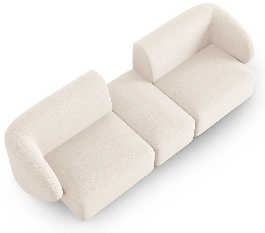 Beżowa sofa z tkaniny szenilowej 246 cm Paolo – Milo Casa