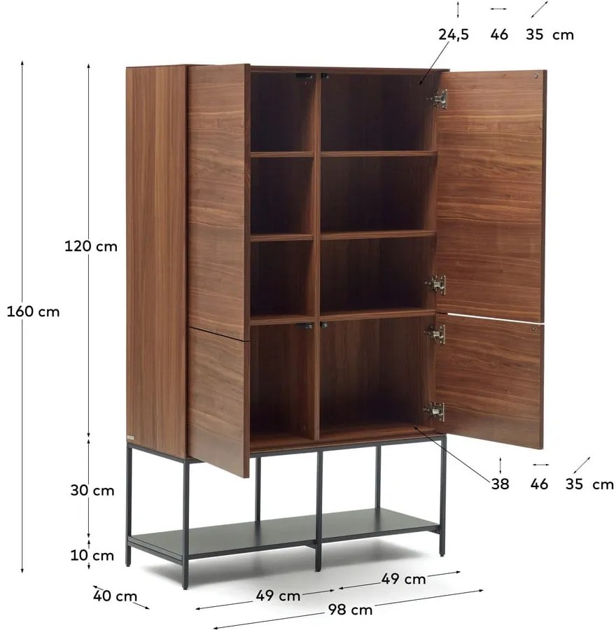 Szafka w dekorze orzecha 97,5x160 cm Vedrana – Kave Home