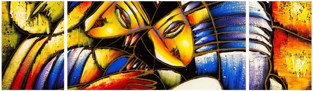 Obraz - Obraz olejny, kochankowie (170x50 cm)