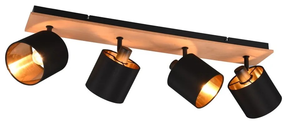 Czarno-naturalna lampa punktowa ø 12 cm Tommy – Reality