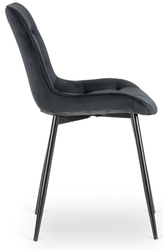 Zestaw Stół Kwadratowy Rozkładany MAX 80-160 cm Dąb Craft/Czarny i 6 Krzeseł Tapicerowanych CHRIS Czarnych Nowoczesnych