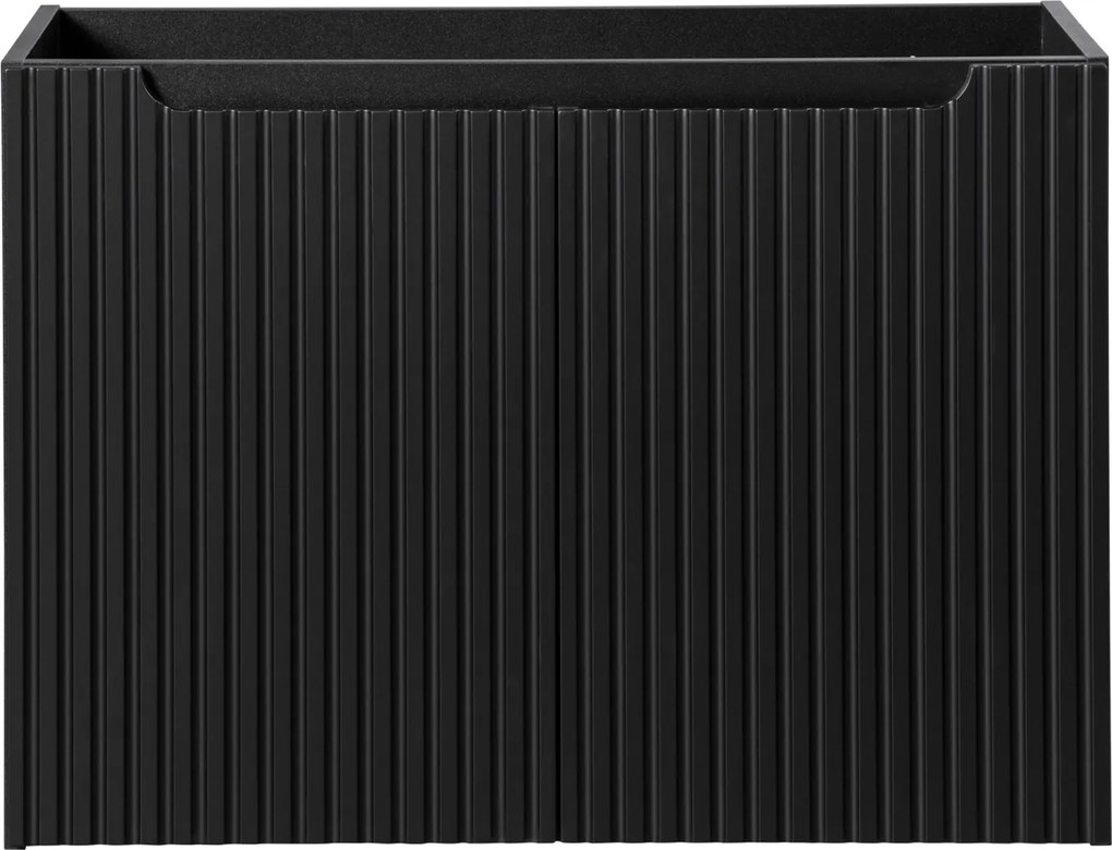 Wisząca szafka umywalkowa 2-drzwiowa Nova 80 cm, czarny mat