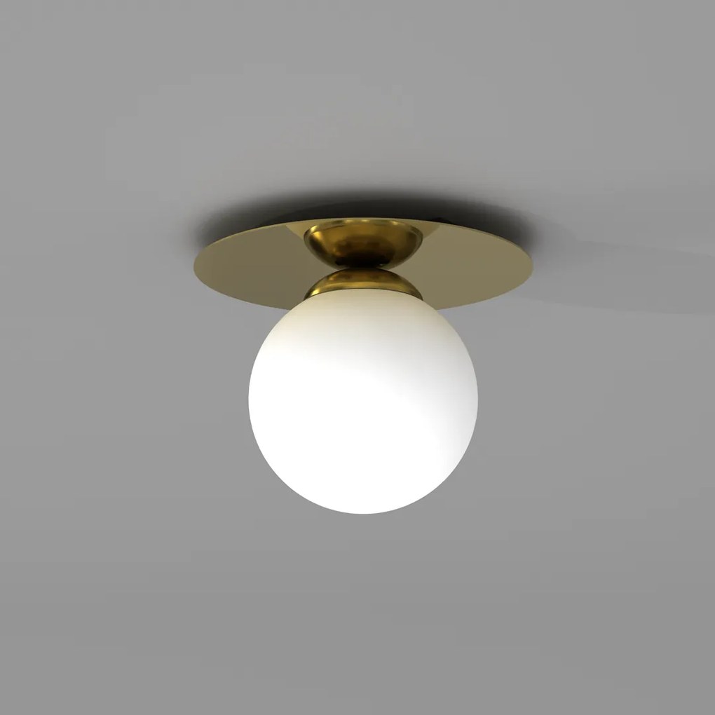Lampa sufitowa PLATO 1xE14, pojedyncza, kula 14 cm, złoto