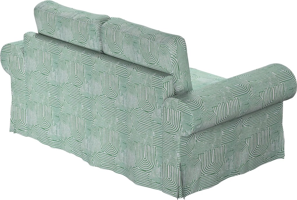 Pokrowiec na sofę Backabro 2-osobową rozkładaną kolor zielony tkanina strukturalna, wzorzysta