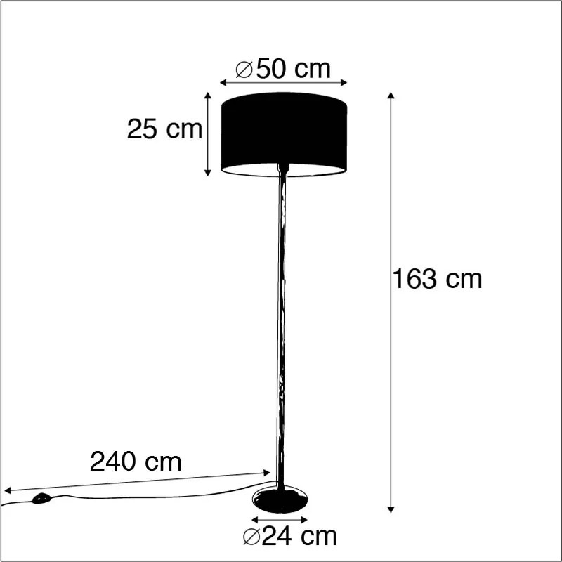 Lampa podłogowa biała klosz jasnoszary 50cm - Simplo Nowoczesny Oswietlenie wewnetrzne