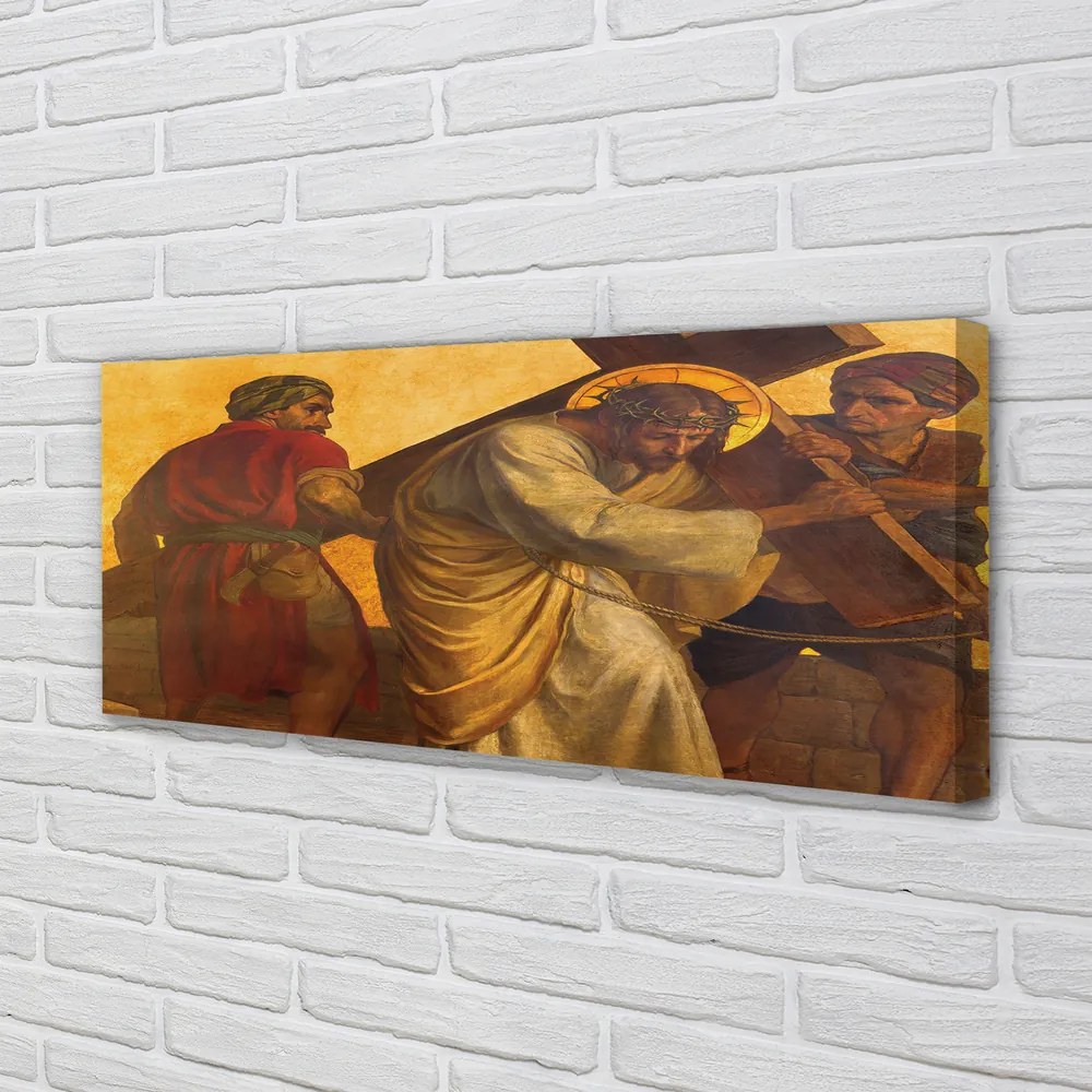 Zdjęcie na płótnie Jezus na Krzyżu i Ludzie