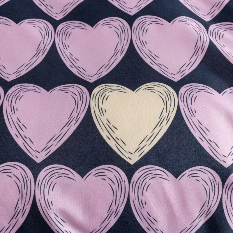 PrzytulneMieszkanie.pl PrzytulneMieszkanie.pl Pościel z mikrofibry VIOLET HEARTS jasnofioletowa Rozmiar pościeli: 2 szt 70 x 80 cm | 160 x 200 cm