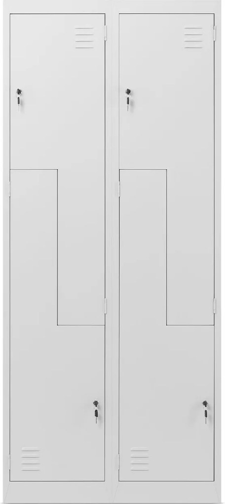 Szafa socjalna czterokomorowa Julia 80x45x185 cm szara