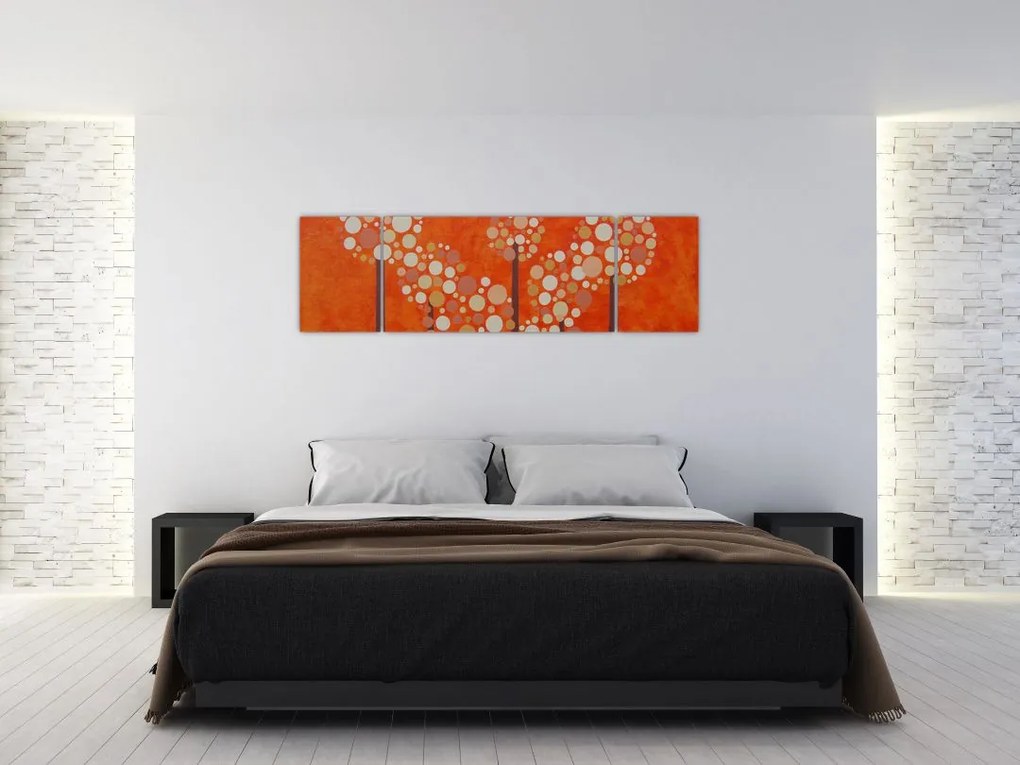 Obraz - Pomarańczowy las (170x50 cm)