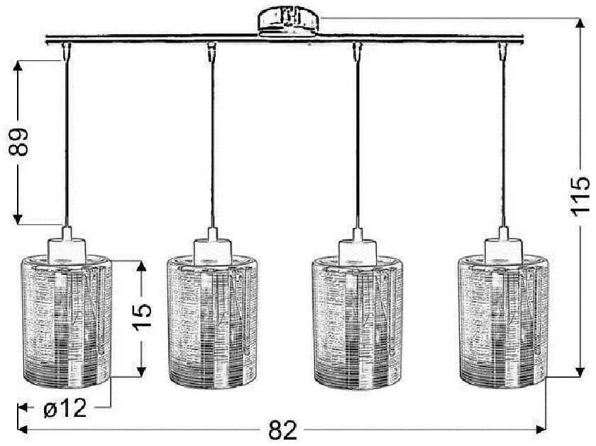 Nowoczesna lampa wisząca na listwie - 4X V064 R4-D51