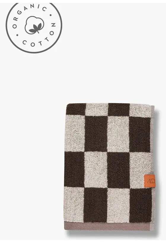 Brązowy ręcznik frotte z bawełny organicznej 50x90 cm Retro – Mette Ditmer Denmark