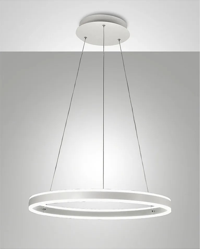 Lampa wisząca LED Palau 60W 3000K, ściemnialna, Ø60cm, biała - nowoczesny design z metalu i metakrylanu