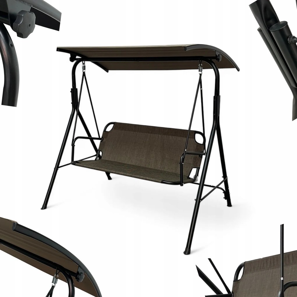 Huśtawka do ogrodu Paloma MAS-4006, wolnostojąca, kolor brąz złoty