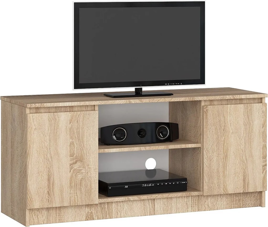 Szafka RTV AKORD Dąb Sonoma 120 cm 2 drzwi kolor Dąb Sonoma mat 2 półki 120x40x55 cm