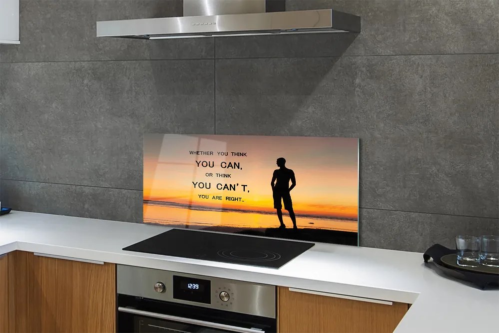 Szklany Panel Napis na tle Morza