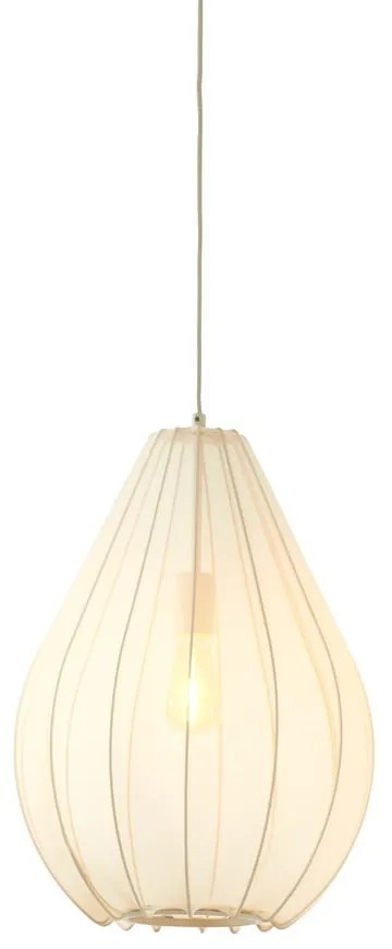 Beżowa lampa wisząca z tekstylnym kloszem ø 38 cm Itela – Light &amp; Living