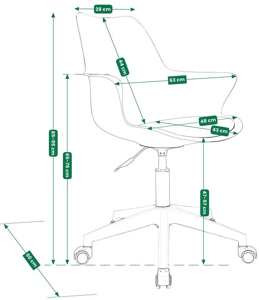 Czarne młodzieżowe krzesło obrotowe B6-K54
