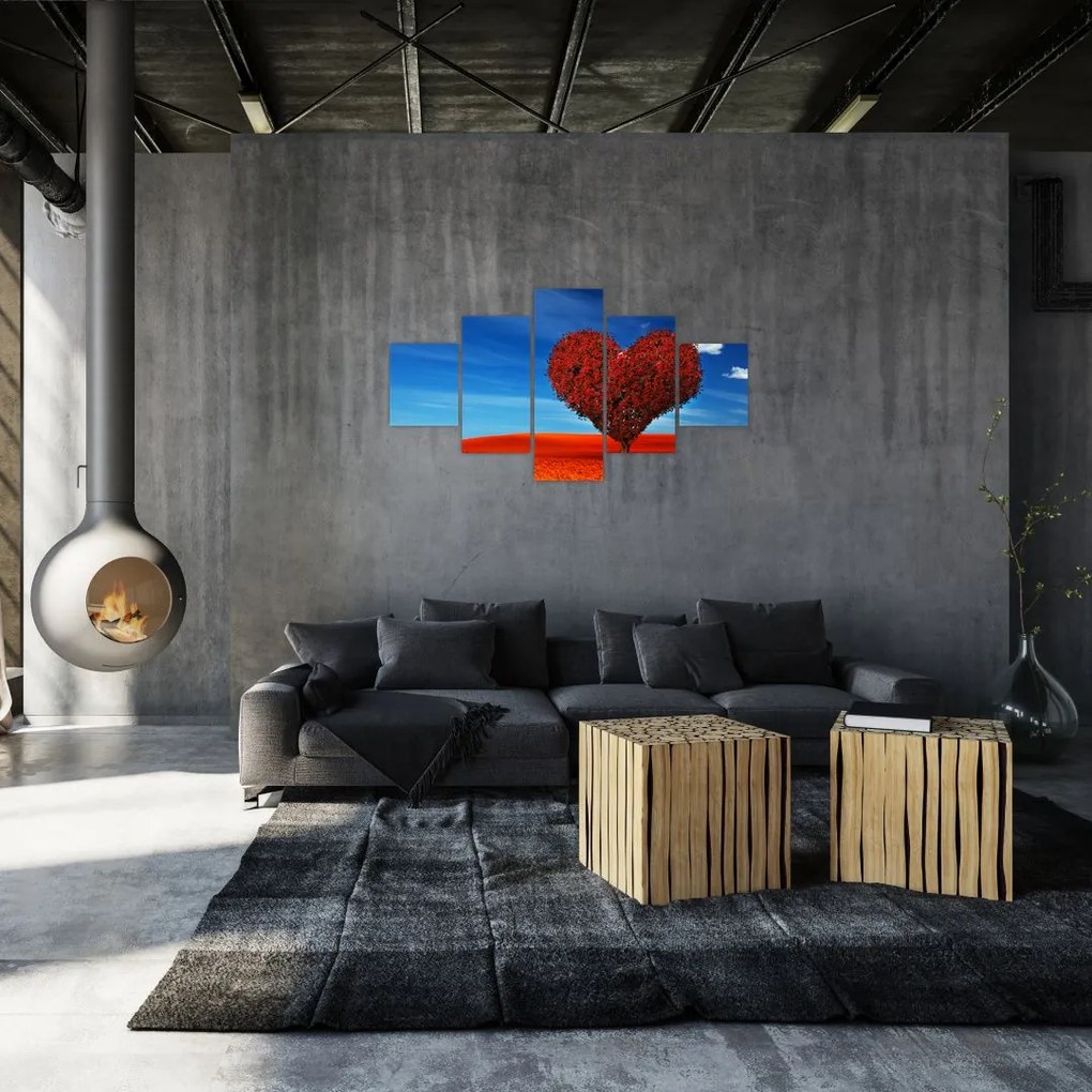 Obraz - Serce z drzewa (125x70 cm)