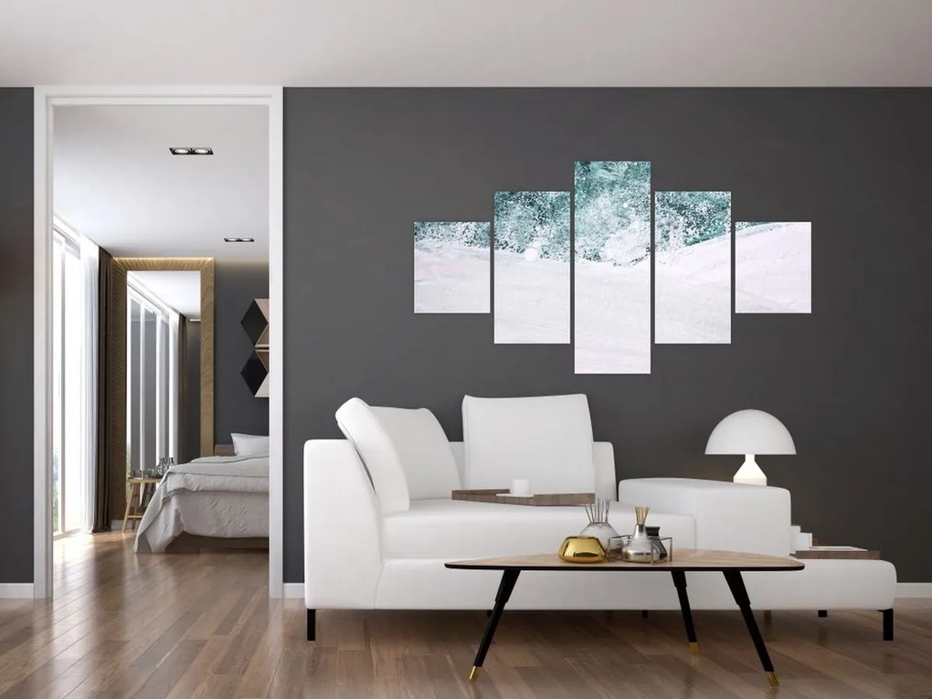 Obraz - Turkusowa abstrakcja (125x70 cm)