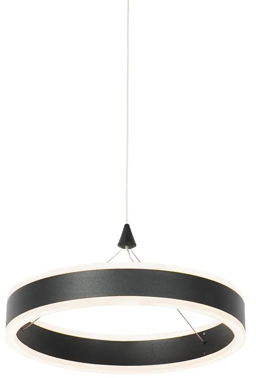 Lampa wisząca czarna 30 cm z wbudowanym LED-em 3-stopniowym ściemniaczem - LyaniDesignerski Oswietlenie wewnetrzne
