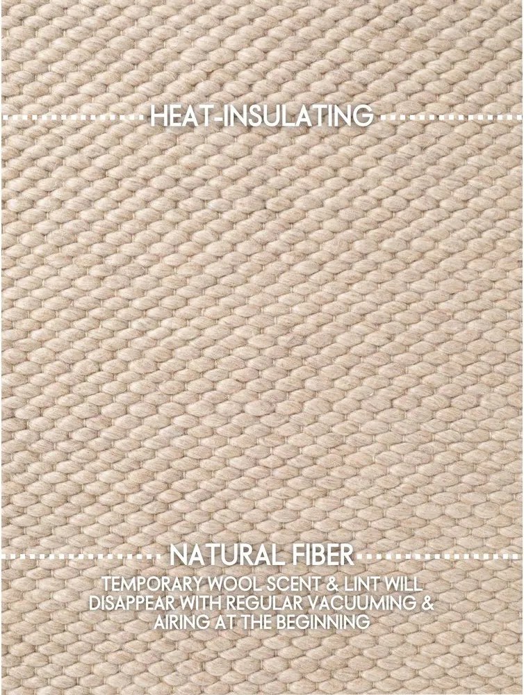 Beżowy wełniany dywan tkany ręcznie 160x230 cm Lyon Beans – Elle Decoration