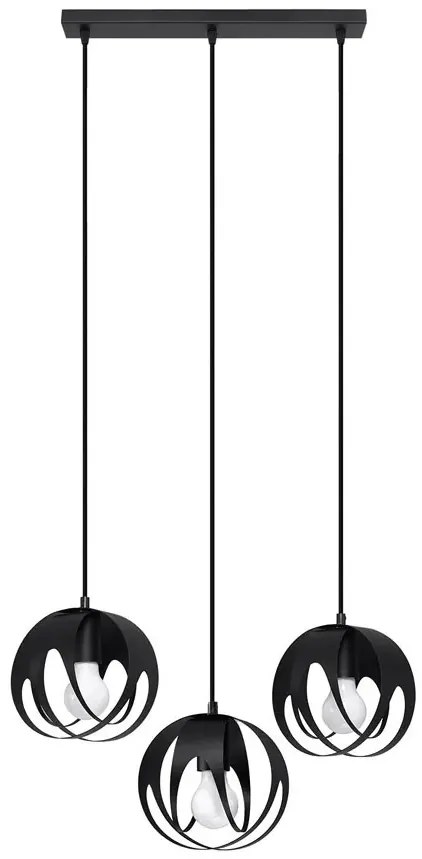 Czarna stalowa lampa wisząca nad stół w stylu loft - 7X A190 G3-C45