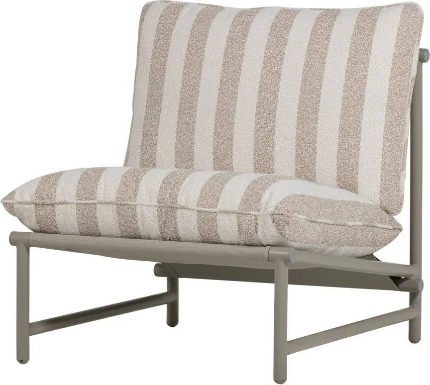 Beżowy metalowo-tapicerowany fotel ogrodowy Elvo – WOOOD