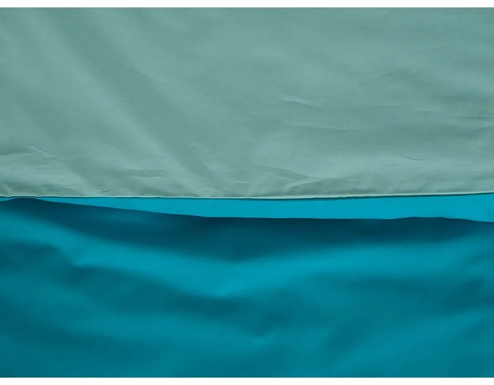 B.E.S. Petrovice Bawełniana pościel Double face turkusowo-oliwkowa, 140 x 200 cm, 70 x 90 cm