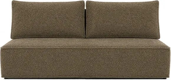 Sofa z Funkcją Spania MAVIA Brązowa Boucle Japandi