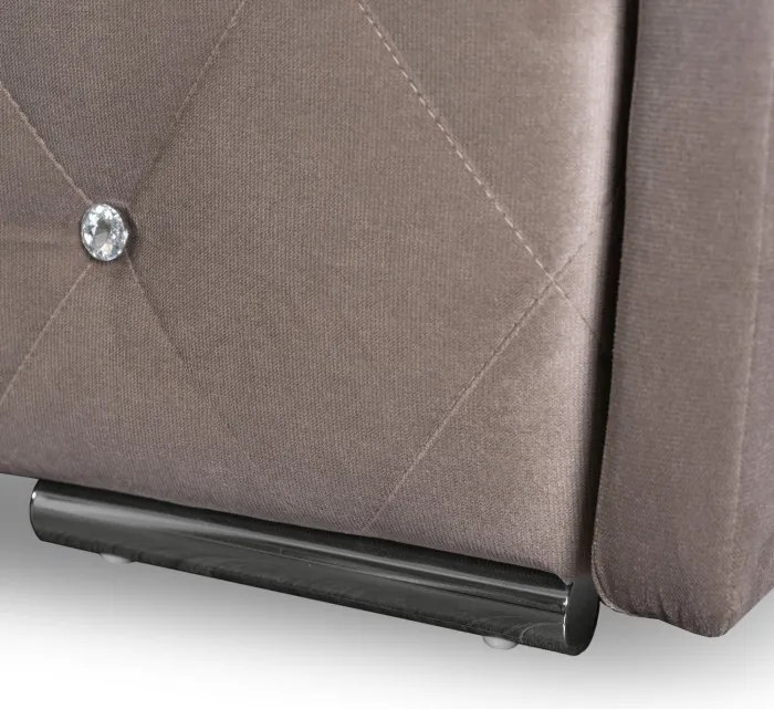 Sofa Rozkładana z Funkcją Spania VIVO Dwuosobowa Beżowa Glamour do Salonu