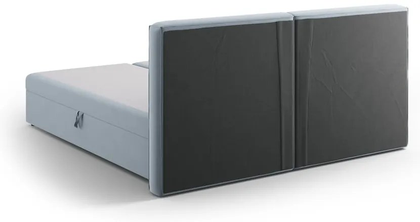 Jasnoniebieskie łóżko boxspring ze schowkiem 160x200 cm Arendal – Cosmopolitan Design