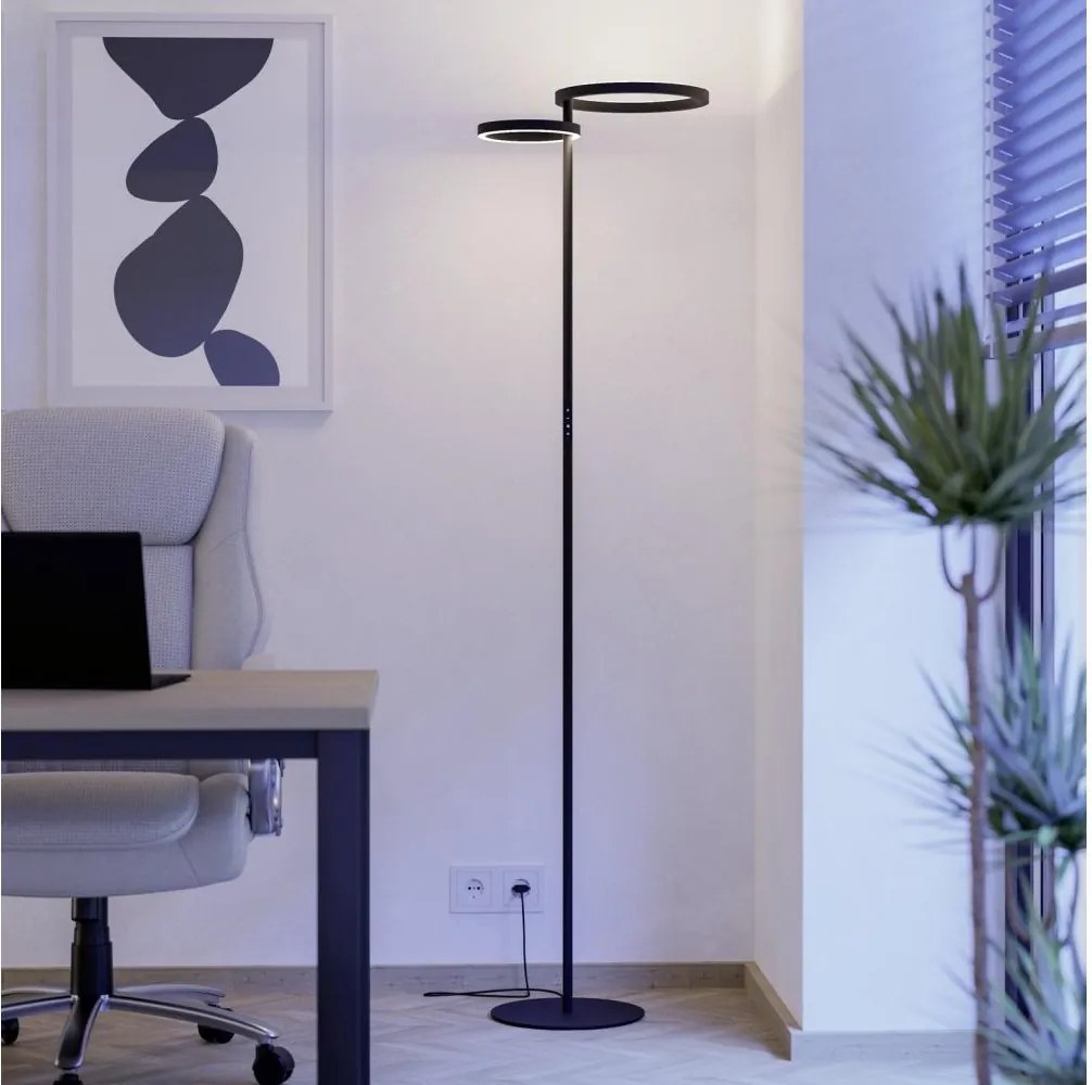 Eglo 901974 - ściemnialna lampa stojąca LED CASTELPOTO LED/16W/230V + LED/12W czarna