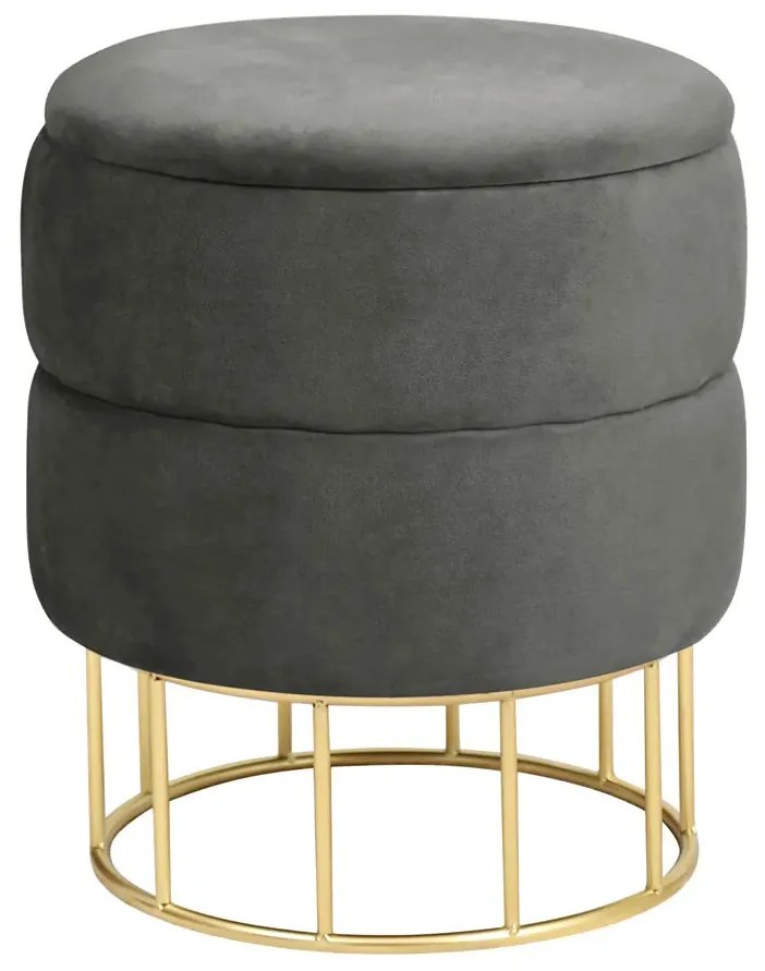 Grafitowa pufa z welurowym obiciem Z8-R63