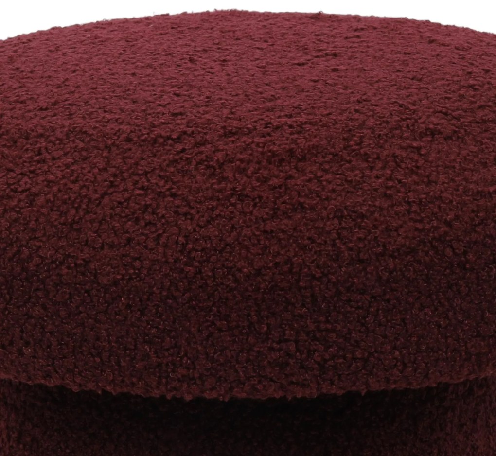 Pufa okrągła tapicerowana TEDDY grzybek boucle, Ø 43 x 38 cm