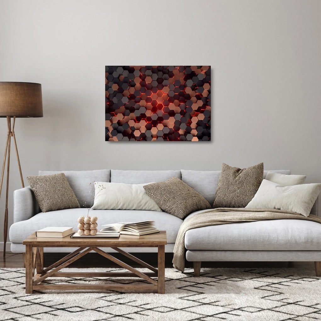 Obraz na szkle - Futurystyczna abstrakcja (70x50 cm)