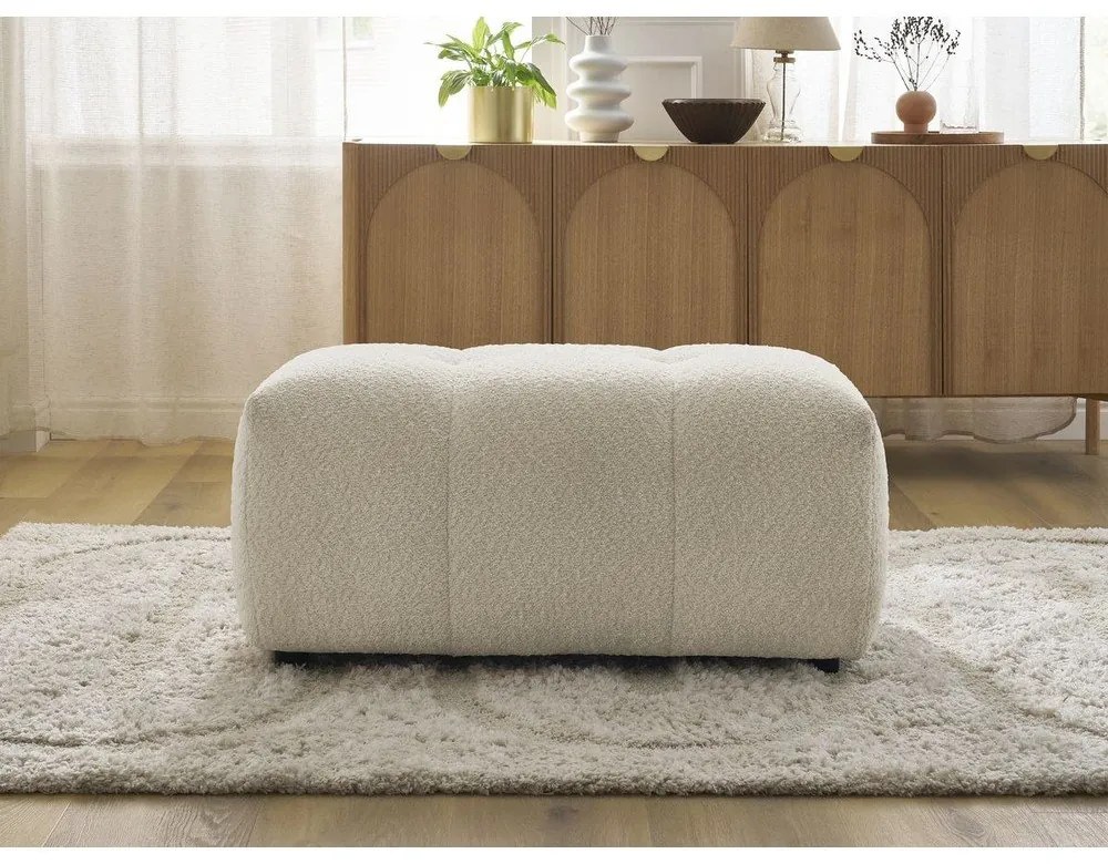 Beżowy podnóżek z materiału bouclé Roxelane – Bobochic Paris